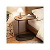 C Shaped Side Table – Modern Wooden Sofa End Table for Small Spaces