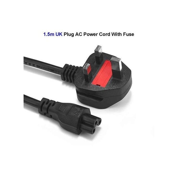 AC 3 Pin Laptop Notebook Adapter Power Cord Cable - Black