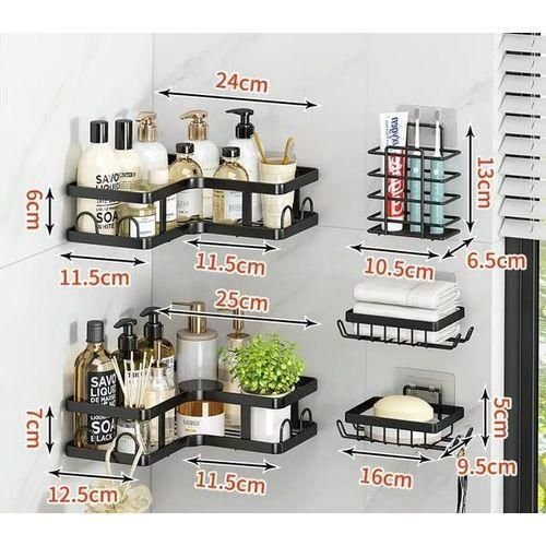 5-Pack Shower Caddy, 304 Stainless Steel Bathroom Organizers - Black