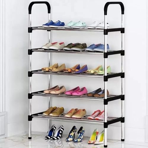 5-Tiers Shoe Rack Storage Organizer 15 Pairs Large Capacity - Black