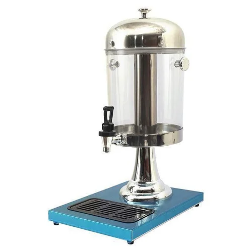 8 Litre Stainless Steel Single Beverage Dispenser - Non-Electric Juice Server - Silver