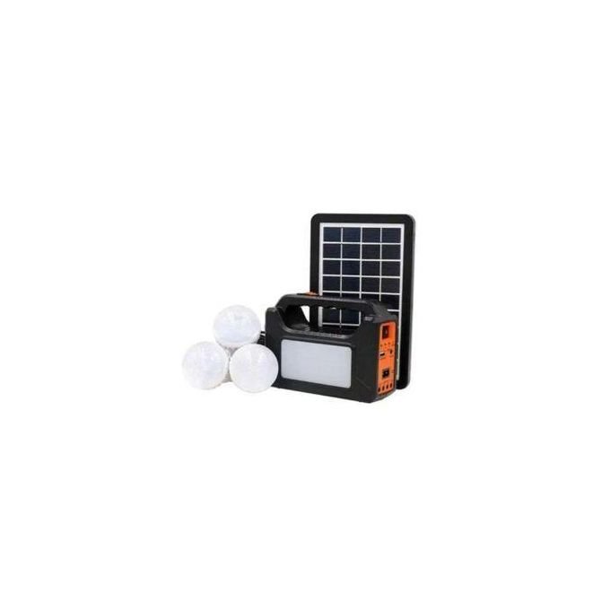 Solar Home Lighting System With Phone Charging - Black