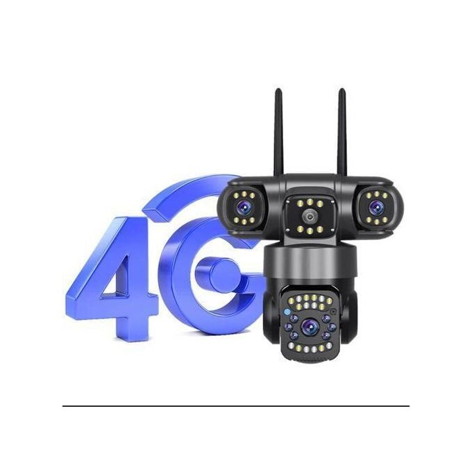 3 Lens Electric PTZ Camera 6MP WiFi Security CCTV Wireless IP Triple-Lens Network PTZ Triple Screens Camera - Black