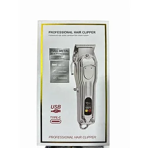 Professional Full Metal Hair Clipper - Cordless Type-C Rechargeable Trimer