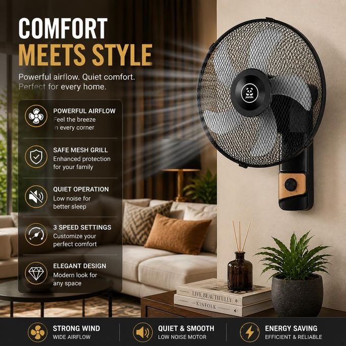 Panda 16 Inch Wall Fan – Buy 1 Get 1 Free, Strong Wind & Wide Oscillation