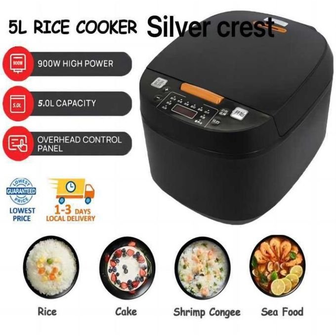 5L Multi functional Non stick Rice Cooker - Black