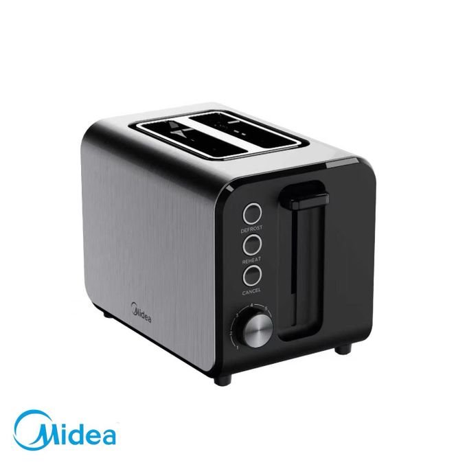 Midea 2 Slice Stainless Steel Toaster- Silver & Black