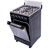 SPJ Full Gas 50×50cm Cooking Range - 4 Burner Gas Cooker with Gas Oven - Black