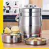 Aulun 3.2L Food Flask – Stainless Steel Insulated Food Container – Silver