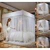 4x6 Freestanding Mosquito Net 3-Door Design with 4 Stainless Steel Stands – White