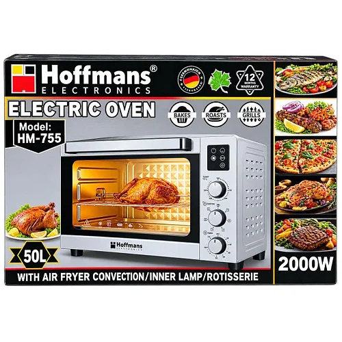 Hoffmans 50L Electric Oven 2000W with Rotisserie and Grill