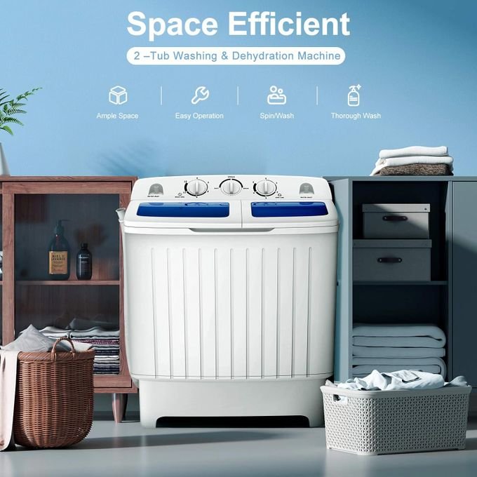 SPJ 7kg Twin Tub Washing Machine – White (2 Years Warranty)