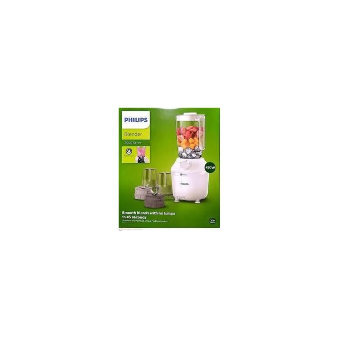 Philips HR2191/20 3-in-1 3000 Series Blender - 450W, 2L, ProBlend Technology, White