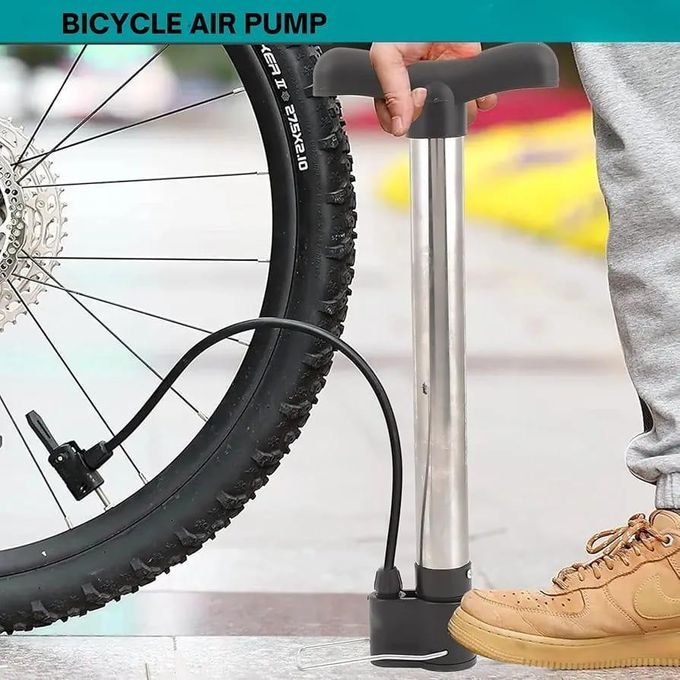 Portable Bicycle Floor Pump with Pressure Gauge – High-Pressure Manual Bike Air Pump for Mountain & Road Bike