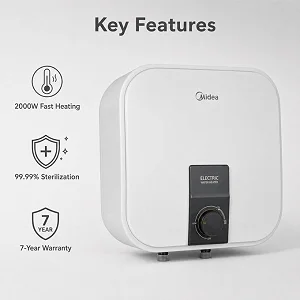 Midea D15-20VI 15L Wall-Mounted Electric Water Heater – White