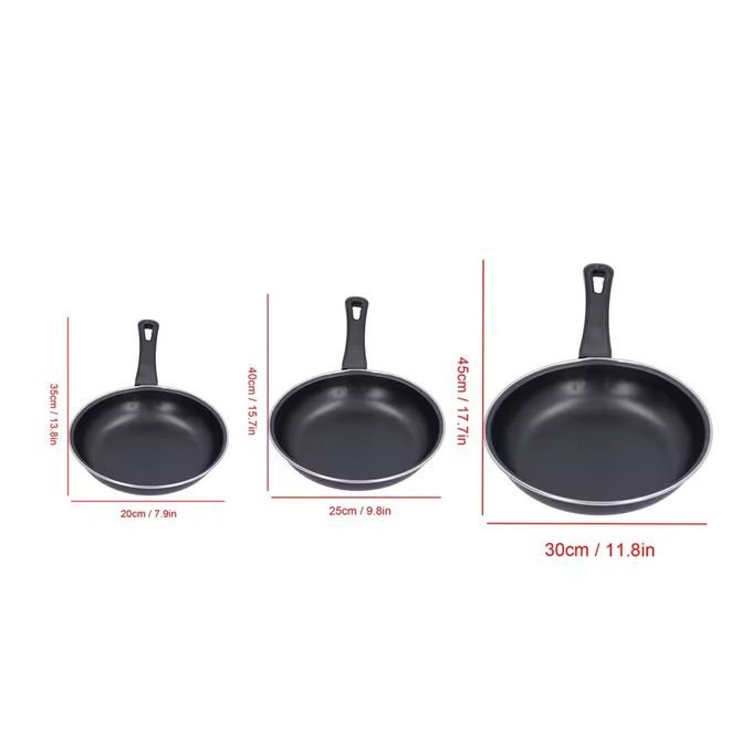 3-Piece Non-Stick Frying Pan Set