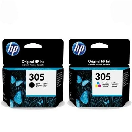 HP Original 305 Ink Cartridge Pair – Tri-Color &amp; Black