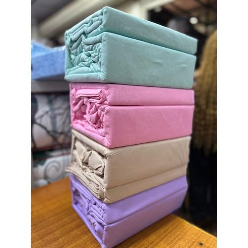 6x6 4Pcs Fitted Cotton BedsSheets (1 Fitted, 1 Flat bedsheet,  2 Pillowcases)