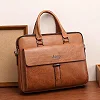 Jeep Buluo 15-Inch Waterproof Leather Laptop Bag – Brown | Stylish Laptop Carrying Bag