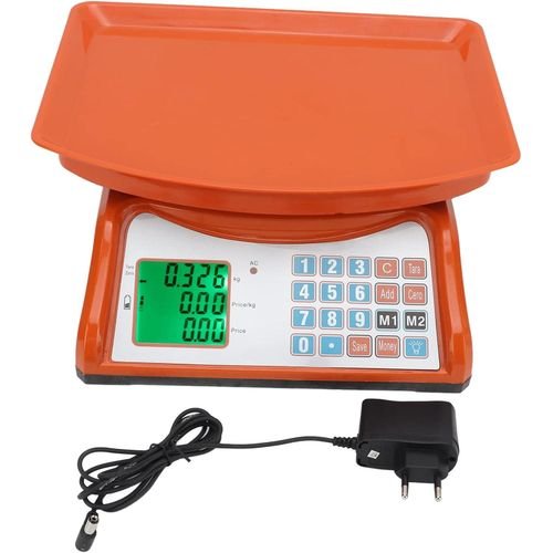 30Kg Rechargeable Price Computing Table Top, Postal Weighing Scale - Orange