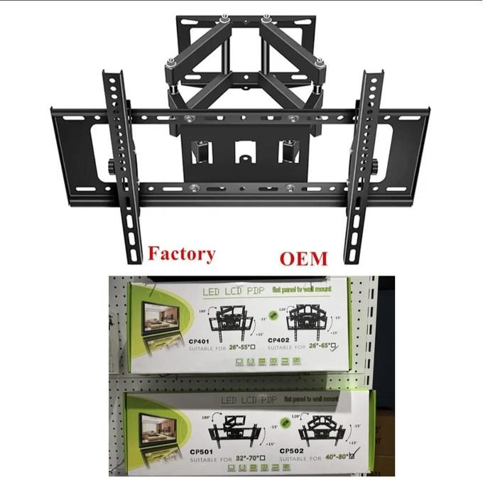 40–80 Inch Double Arm TV Wall Mount – Heavy Duty Adjustable TV Bracket – Black