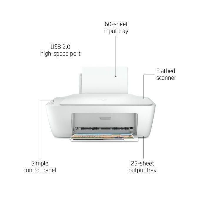 HP DeskJet 2320 Print Scan Copy Printer with 2 Cartridges & USB Cable