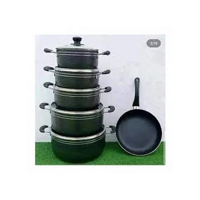 Modern Classic Quality Non-Stick Cooking Pot With Pan – Black