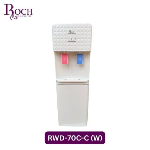 Roch 2 Taps Hot And Cold Water Dispenser With Storage Cabinet - White