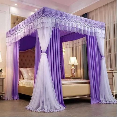 (6*6) 4 stand curtain mosquito net - Top Design May Vary