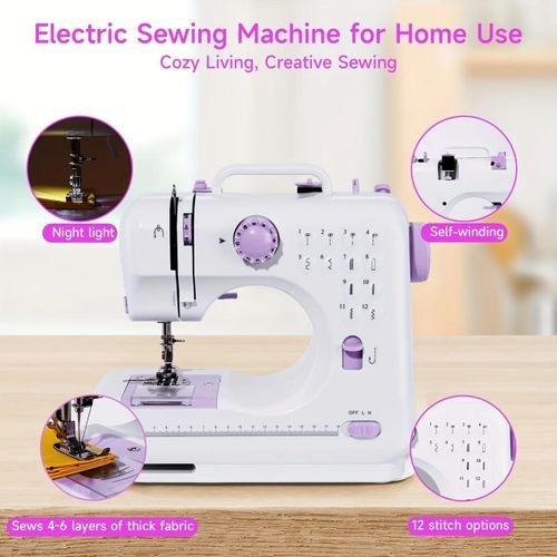 Mini Multifunctional Household Sewing Machine-White
