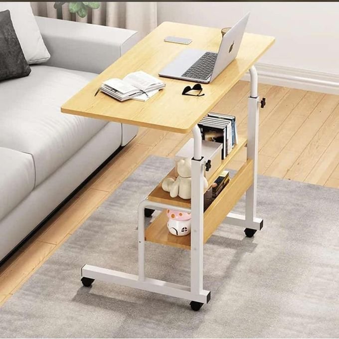 Laptop Table Height Adjustable, Side Table with Wheels, Bedside Table, Mobile Bar Table with 4 Wheels, Overbed Table Home