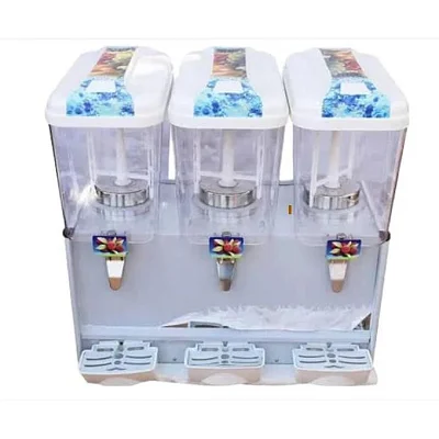 ADH 18L 3 Tap Commercial Juice Dispenser - Electric Cold Beverage Machine - White
