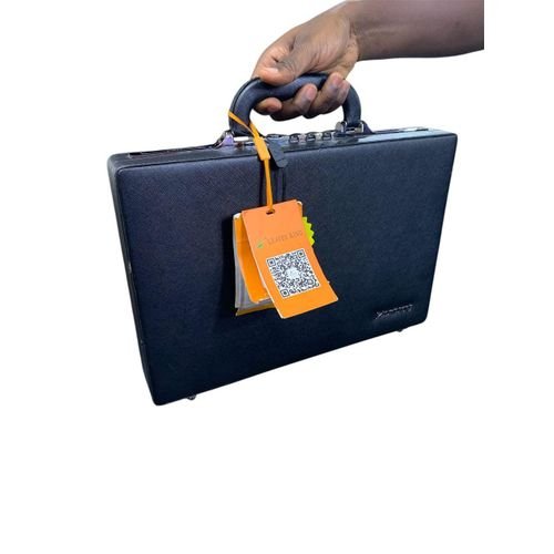 Medium Size Classic Briefcase Bag - Black