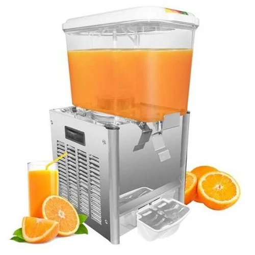 ADH 18 Litre Single Tap Juice &amp; Cold Beverage Dispenser - Electric Drink Cooler - Silver