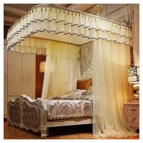 2 Stand Rail Mosquito Net 5by6 & 6by6 Cream - Design May Vary