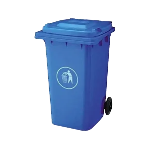 240L Dust Bin/Waste Bin 2 Wheels w Stepper - Blue