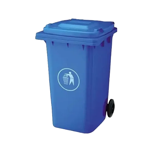 240L Dust Bin/Waste Bin 2 Wheels w Stepper - Blue