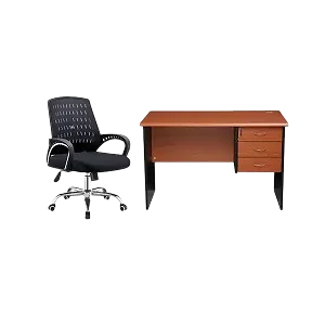 A Set Of Office Chair And A Table 120cm