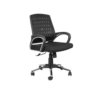 Genuine Leather Black Mesh Chair