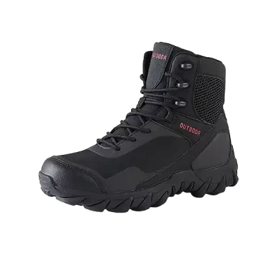 Genuine Leather High-Top Black Shoes