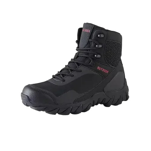 Genuine Leather High-Top Black Shoes
