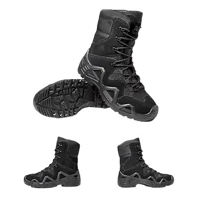 Men's Combat Boot Outdoor Desert Boots Hiking Shoes Waterproof Leather Boots - Black