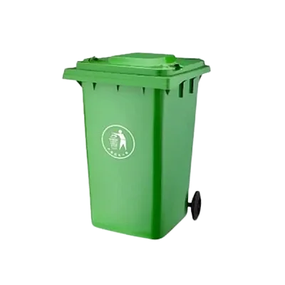 Outdoor 100L Plastic Waste Bin with 2 Wheels -Green
