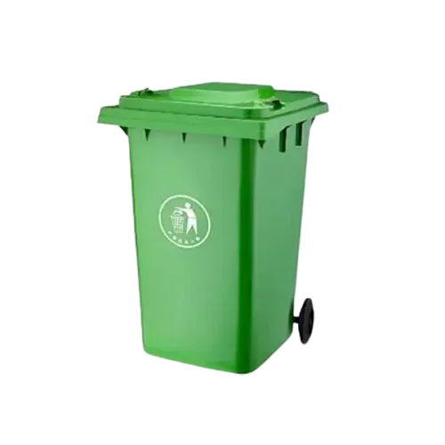 Outdoor 100L Plastic Waste Bin with 2 Wheels -Green