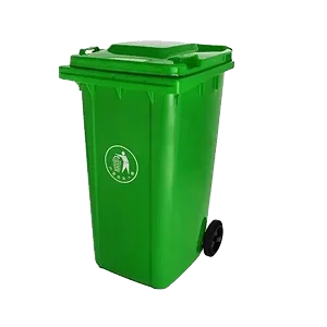 240L Dust Bin/Waste Bin 2 Wheels w Stepper -Green