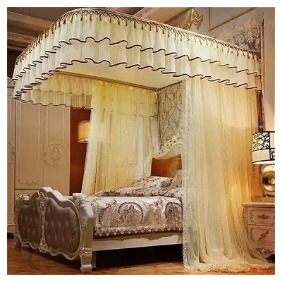 2 Stand Rail Mosquito Net 5by6 -Cream - Design May Vary