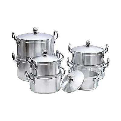 7 Piece Heavy Stainless Steel Saucepans/Cookware - Silver