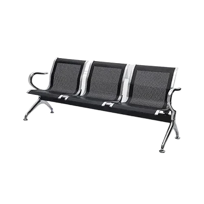 Black 3 Seaters Waiting Chairs, Reception Chairs
