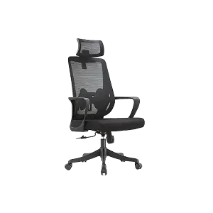 Executive Office Chair With Headrest- Black
