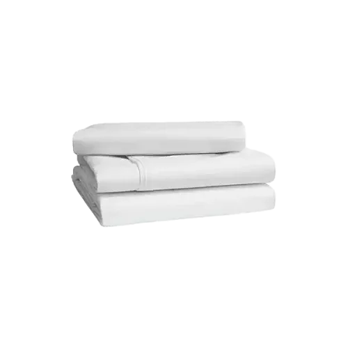 Premium 6x6 6 pieces Cotton Not-Fitted Bedsheets Set - White
